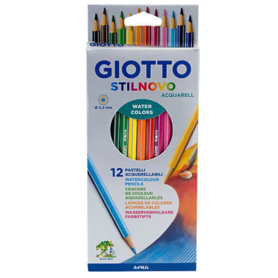 GIOTTO LÁPIZ DE COLOR STILNOVO 12 COLORES + SACAPUNTAS + GRÁFITO1