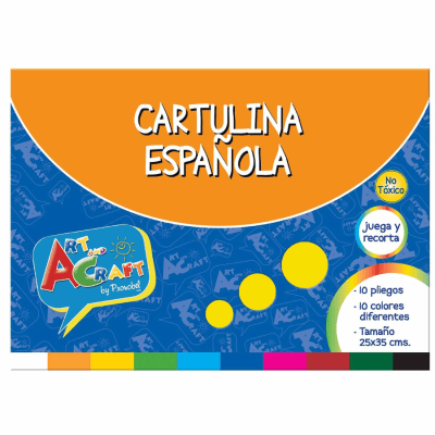 CARPETA C/PAPEL CARTULINA ESPAÑOLA 25X35 . 10 HJS Art &Craft1