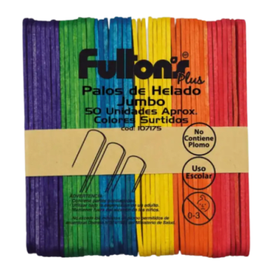 PALOS DE HELADO JUMBO COL./SURT 50 UN. APP. FULTON1