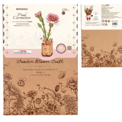 PUZZLE 3D MADERA ROBOTIME - ROWOOD Pink Carnation (Clavel)2