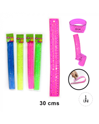 REGLA 30 CM FLEXIBLE CIRCULOS Y ONDAS/ ARTE TOP1
