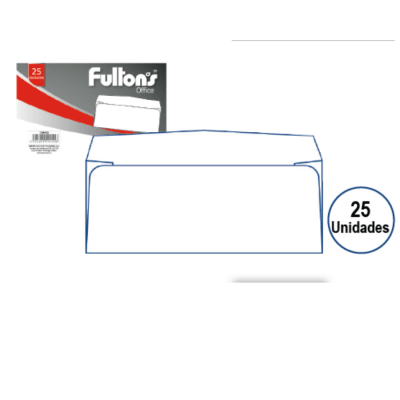 SOBRE AMERICANO 228X105MM BLANCO 70 GSM FULTON1