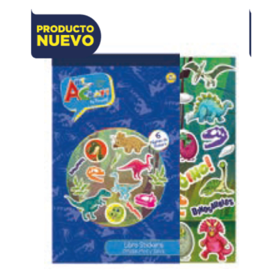LIBRO STICKERS 6 PAGINAS DINOSAURIOS ART CRAFT1