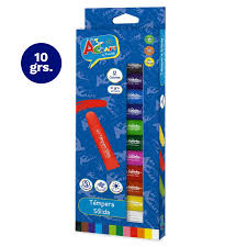 Tempera sida  10 grs. 12 colores  Art &Craft1