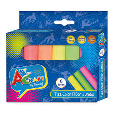 TIZA JUMBO 6 COLORES FLUOR /ART&CRAF1