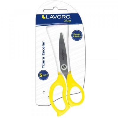 TIJERA ESCOLAR 5 1/2'' COLORES NEON MANGO ERGONOMETRICO1