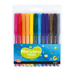 Marcador Fino 12 Colores (001) ADIX