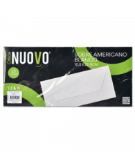 SOBRE AMERICANO BLANCO 105x228 MM SET 25 UIDADES  /NUOVO