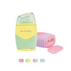 SACAPUNTAS CON GOMA Y DEPOSITO 2 ORIFICIOS