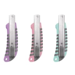 CUCHILLO CART GRANDE C/ MANGO GOMA Y BLOQUEO AUTO COLORES PASTEL