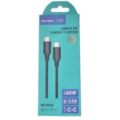 CABLE DE CARGA RAPIDA Y DATOS C -C  60 W / MOTOMO
