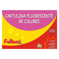 CARPETA C/PAPEL CARTULINA FLUORESCENTE 6 HJS. FULTONS