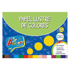 CARPETA C/PAPEL LUSTRE 20 HJS. 15 COL 26,5 X 37,5 ART CRAFT