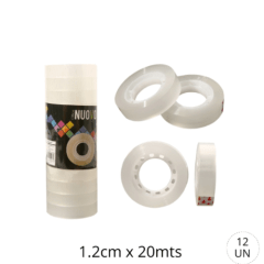 CINTA ADHESIVA CORE 12 MM X 20 M SET 12 U / NUOVO