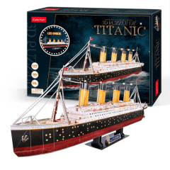 Titanic LED armable Puzzle 3D Cubicfun 266 Piezas 88cm