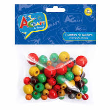 CUENTAS MADERA 75p COLORES SURTIDOS