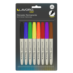 MARCADORES PERMANENTES DESECH. SET 8 COLORES.TRADICIONALES LAVORO