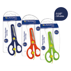 TIJERA CON CLIP 5 1/2 BLISTER LAVORO