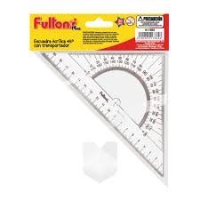 ESCUADRA ACRILICA 20 CM.  45° TRANSP. BISELADA C/T EN BOLSA CON HEADER FULTONS