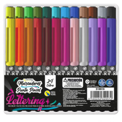 MARCADORES PUNTA PINCEL 24 COLORES LAVORO