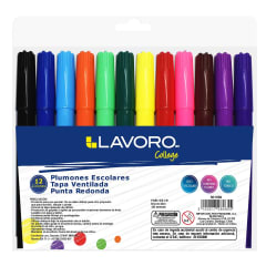 PLUMON ESCOLAR 12 COLORES PUNTATA GRUESA LAVORO
