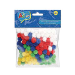POMPONES COLORES SURTIDOS 10 MM 100 PCS