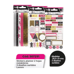 STICKER PLANNER 2 HJS ROMANTICO DISEÑOS SURTIDOS