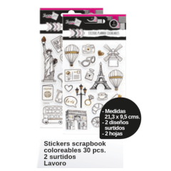 STICKERS SCRAPBOOK COLOREABLES 30 PZS APP 2 SURTIDOS