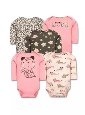 SET 5 BODYS BEBA M/L LEOPARDA PRINT1