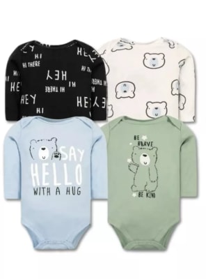 SET 4 BODYS ML BEBE OSO POLAR1
