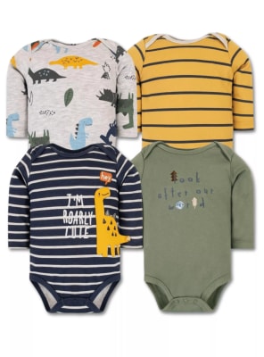 SET 4 BODYS BEBE ML DINO AMARILLO1
