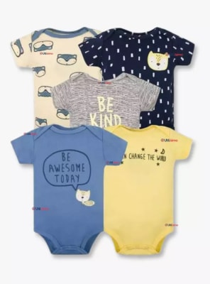 SET 5 BODYS M/C BEBE GATO AWESOME AZUL1