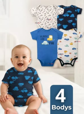 SET 4 BODYS M/C BEBE AUTOS AZUL1