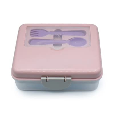 LONCHERA BENTO BOX CON CUBIERTOS ROSA1