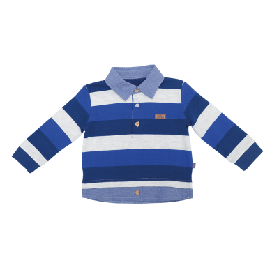 POLERA BEBE NIÑO ML CON CUELLO AZU PVV600 (PVV) POLERA BEBE NIÑO ML CON CUELLO AZU PVV600 (PVV)