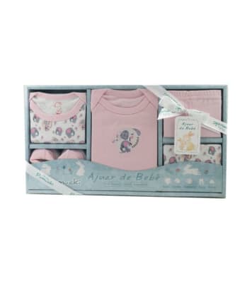 AJUAR 5 PIEZAS ELEFANTE ROSA AJUAR 5 PIEZAS ELEFANTE ROSA