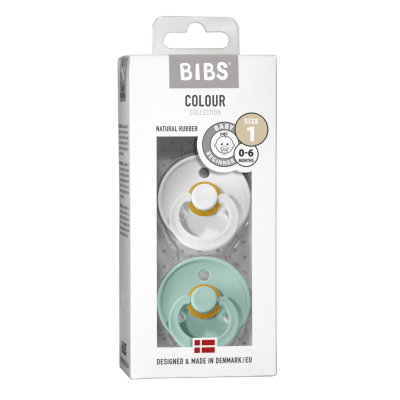CHUPETE BIBS COLOUR X2 WHITE / MINT1