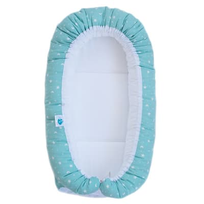 NIDO CAPULLO DE BEBE ESTRELLAS Y LUNA MENTA1