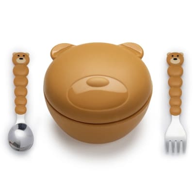 CONTENEDOR DE SILICONA Y CUBIERTOS OSO1