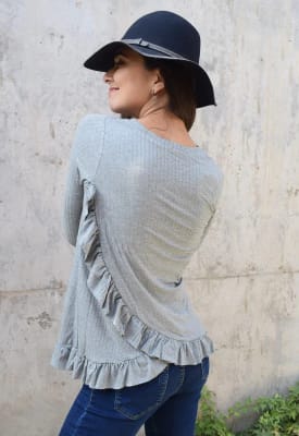 POLERA LUZ MANGA LARGA GRIS POLERA LUZ MANGA LARGA GRIS