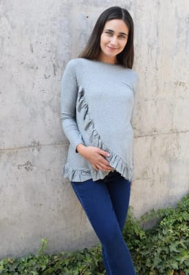 POLERA LUZ MANGA LARGA GRIS POLERA LUZ MANGA LARGA GRIS