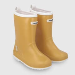 BOTA DE AGUA AMARILLA MOSTAZA RIBETE BLANCO