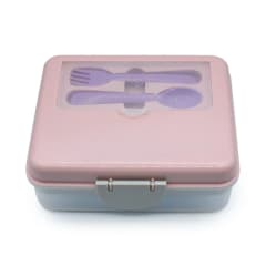 LONCHERA BENTO BOX CON CUBIERTOS ROSA