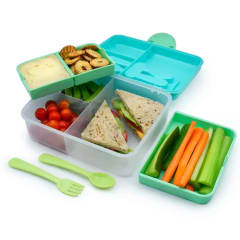 LONCHERA BENTO BOX CUBIERTOS AZUL