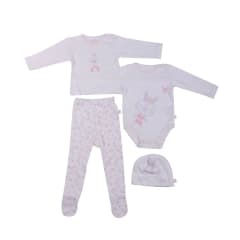 SET 4 PCS BEBE NIÑA ESTAMPADO SUR PRW128 (PRW)
