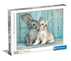 PUZZLE 500 PCS GATO Y CONEJO 0