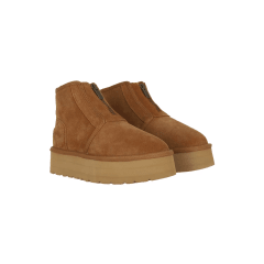 PLATAFORM BOOTS ZIP LEATHER CARAMEL