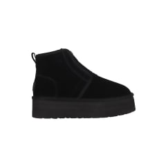 PLATAFORM BOOTS ZIP LEATHER BLACK