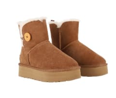 BLAST BUTTON LEATHER PLATAFORM CARAMEL 0
