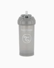 VASO CON BOMBILLA TWISTSHAKE STRAW CUP 360ML GRIS CLARO